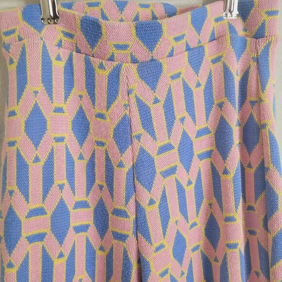 Zara Small leggings juniors elastic waist stretch geometric knit flare - Picture 5 of 8